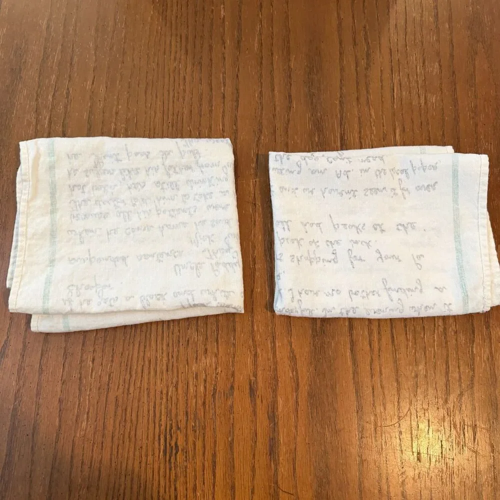 Lot 2 Vintage Irish Looms Linen Tea Towels Mother's & Daughter's Letter Ireland